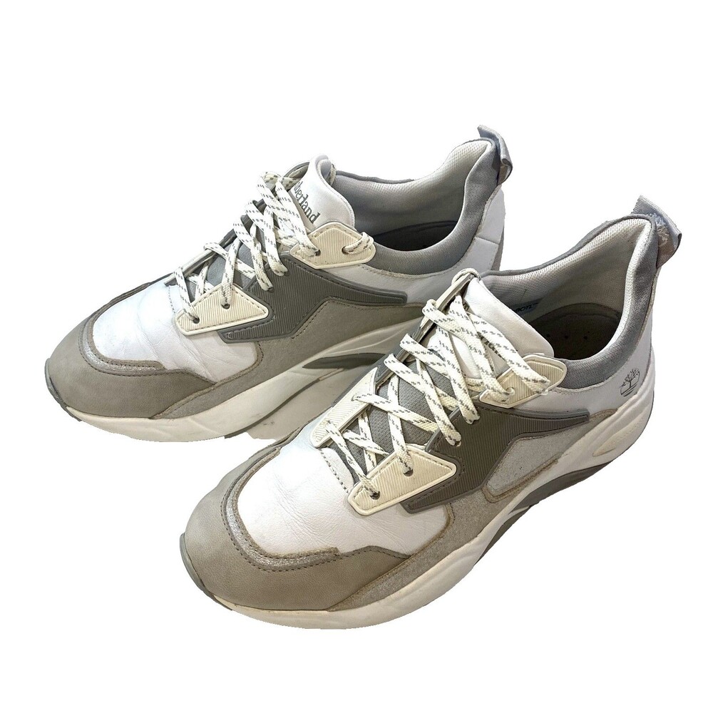 Timberland Shoes Women Sneakers Size 7.5 A2APR Leather Gray Silver